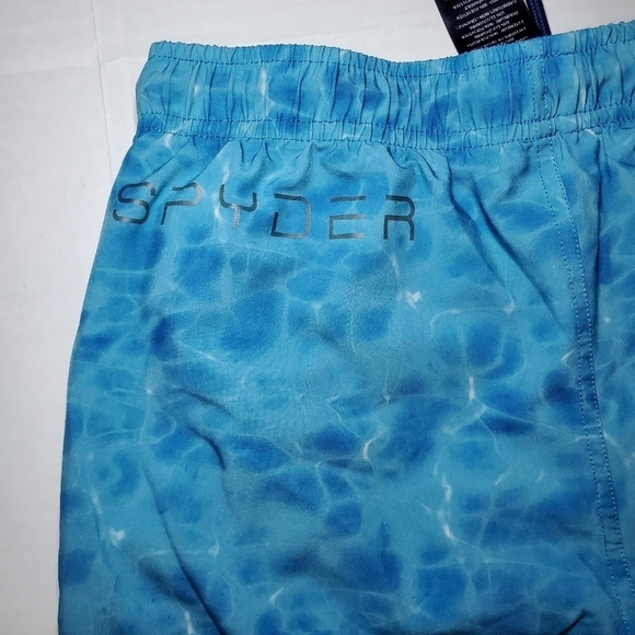 Spyder Swim Shorts Boys Medium Blue Lined Drawstring Casual Beach - Picture 6 of 8